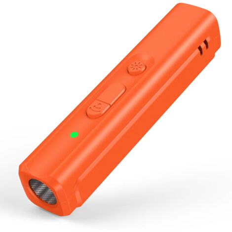 Decdeal Repocher pour chien ultrasonique USB Dispositif de conduite rechargeable Traineur portable Antiboyage avec indicateur LED Lanyard