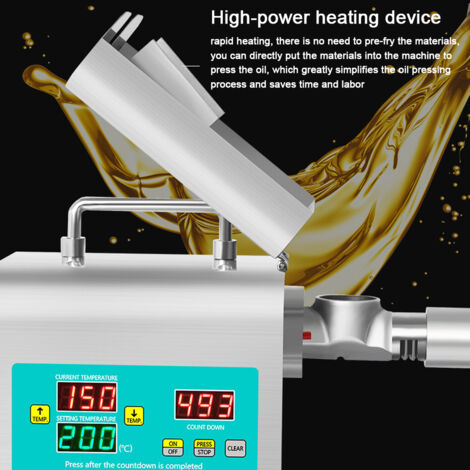 Decdeal RG-312 Intelligent Edelstahlöl Drucker Haushalt Automatische Pressemaschine No-Bry-Material Extraktionsgerät Digitale Anzeige mit temperaturvereinbarer Funktion