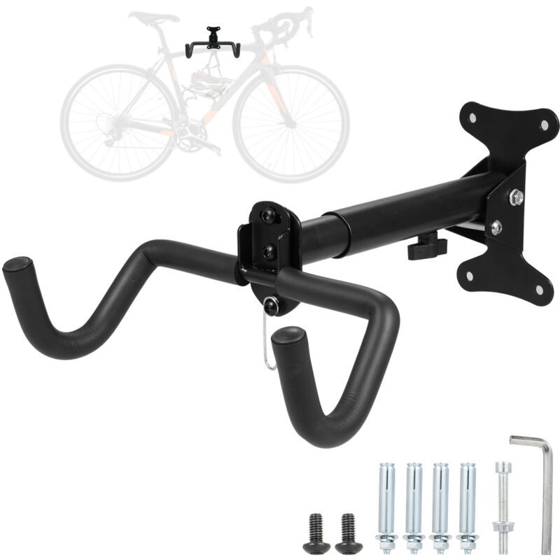 Support Vélo Réglable en Alliage Aluminium, Pliable Max 25 kg pour Garage/Mur (Adjustable) - Decdeal