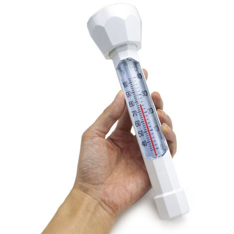 Decdeal Thermomètre flottant de piscine facilement lisible outil de test de température de l'eau avec chaîne pour spa étang à baignoire