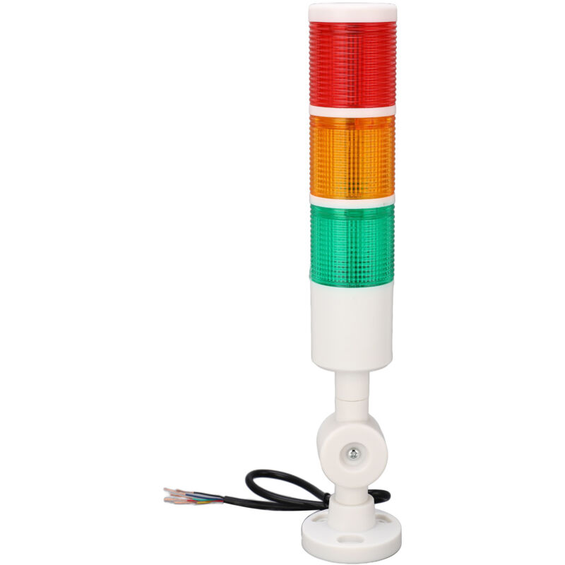 Decdeal Tour de signalisation LED à 3 niveaux, lampe d'avertissement industrielle pliable, rouge, jaune, vert, IP54, avec Buzzer, DC24V