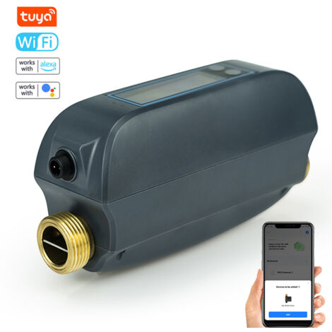 Decdeal Vanne d'eau intelligente WiFi pour Tuya Multifonctional App Contrôle vocal 2,4g 5G Dual Band Flowrate Rateter