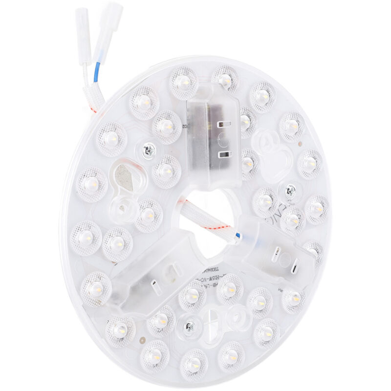 Decdeal Ventilateur de plafond LED de remplacement, 5.3 pouces, 3000K, 4200K, 6500K, 3 températures de couleur, 15W, Kit de rénovation rond, 95 à 265V