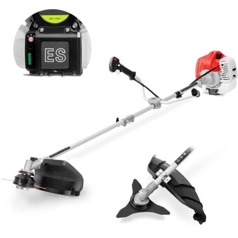 Decespugliatore a benzina con motore a 2 tempi da 65 cc da 4,9 cv, avviamento elettrico, 2 accessori di taglio, manubrio a doppia impugnatura, regolatore di potenza, imbracatura di sicurezza - Greencu
