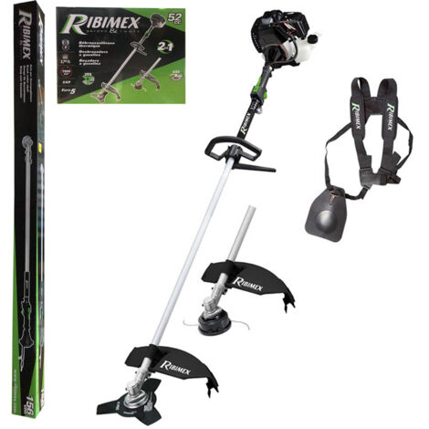 decespugliatore a scoppio ribimex "prdebt521" con sistema di raffreddamento ad aria 2t 52 cc