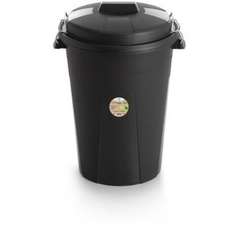 DECH cubo basura 100 l + tapa negro , Cubo basura 100 litros más tapa negro. -Marca: Dech. -Fabricado en plástico de alta calidad. -Fácil limpieza. -Color negro. -Cierre con asas m