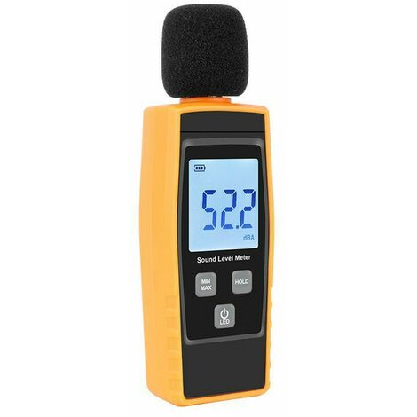 Decibelmeter – Tragbarer Schallpegelmesser, digitaler Schallpegelmesser – Bereich 30–130 dB (A), db-Meter, Geräuschpegel, Dezibel-Überwachungstester – gelb, einteilig,