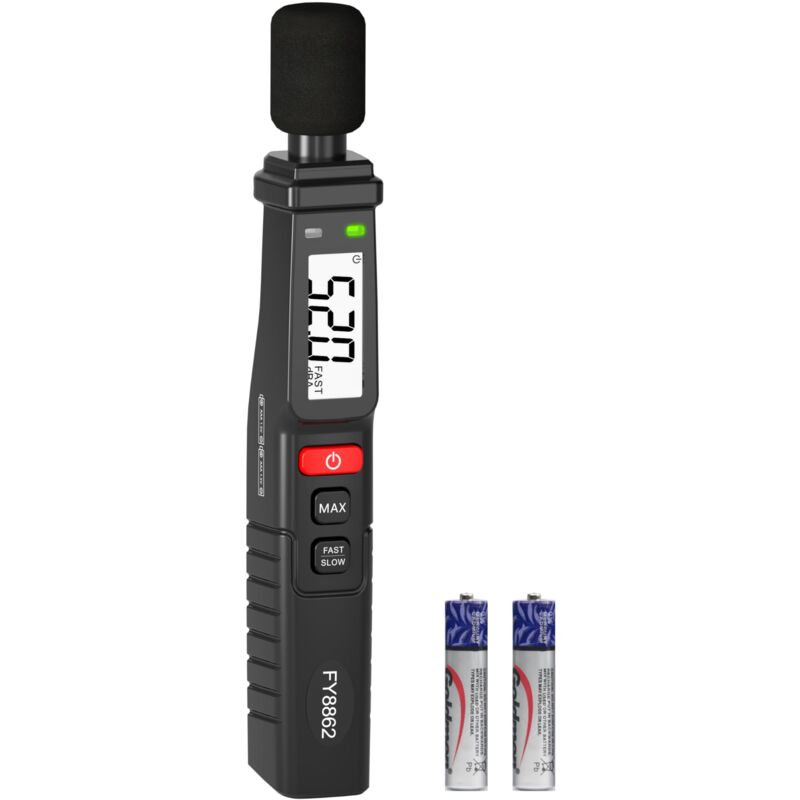 Décibelmètre, Sonomètre Portable, Décibelmètre Numérique 30-130dB avec Pondération A, Mode Rapide/Lent, MAX Data Hold, Décibelmètre Ultra-léger à