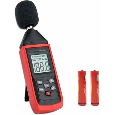 Decibelmetro, fonometro digitale da 30 a 130 dBA per la misurazione del rumore audio con schermo LCD retroilluminato, funzione di memorizzazione dei dati massimi/minimi (batterie incluse) - TA8151,
