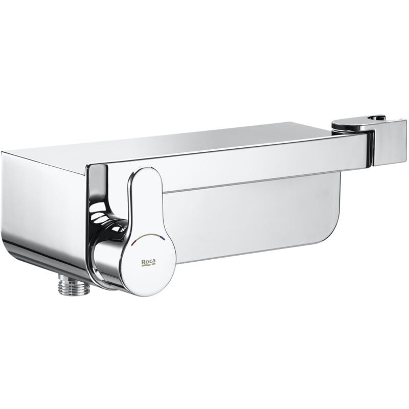 Roca - A5A2088C00 deck Grifo Monomando Ducha con Repisa y Soporte de Ducha Integrado Cromo - ref: A5A2088C00