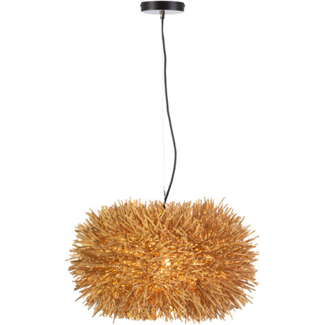 Decke 50x50x33 / 200 natürliche Rattan -Beleuchtungs- / Federlampen für alle Stile, um zu Hause eine Note zu verleihen