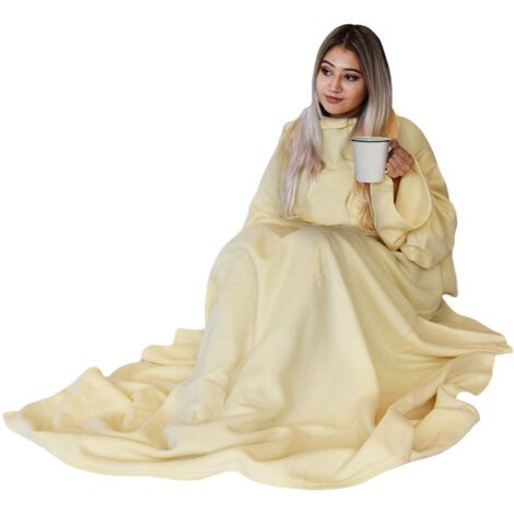Decke mit armeln - beige