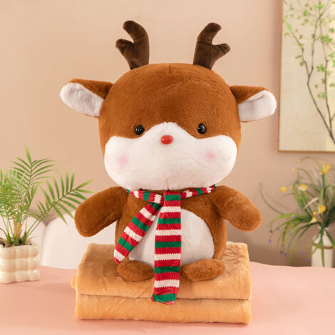 DECKE MIT KISSEN 2in1 Maskottchen HIRSCH HIRSCH II