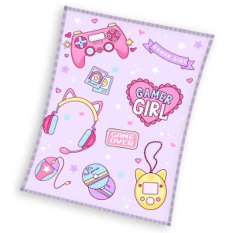 Decke Tagesdecke für Kinder Koralle 130x170 GAMER Rosa
