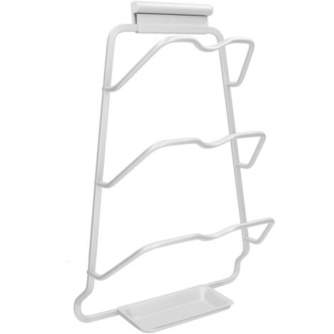 Deckelhalter für Töpfe, S-förmiger Aluminiumständer mit Abtropfschale, Kapazität für 3 Deckel, maximale Belastung 30 kg, platzsparend für die Küche.