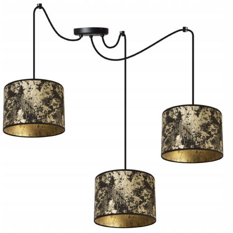 Decken-Hängelampe, Lampenschirm mit Spinnenmuster, Gold