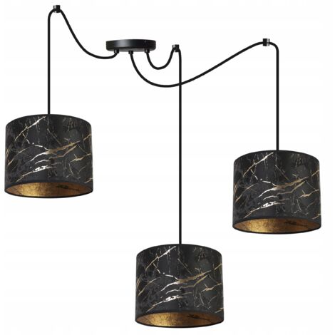 Decken-Hängelampe, Lampenschirm mit Spinnenmuster, Gold
