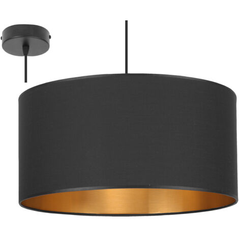 Decken-Hängelampe mit schwarzem Lampenschirm, LED, 40cm