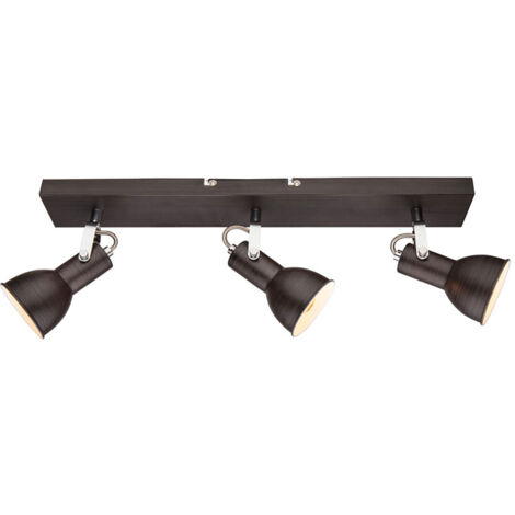 Decken Lampe Leuchte Metall Braun Gold Spots Beweglich Wohn Ess Schlaf Zimmer