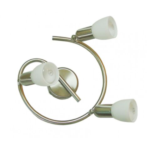 Decken Lampe Leuchte Metall Nickel Matt Weiß Spots Beweglich Wohn Schlaf Zimmer