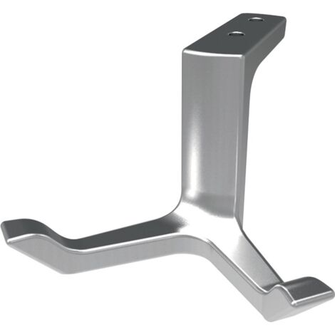 Decken-Mantelhaken 0200 zweifach Ausladung 87 mm Aluminium silberfarbig eloxiert Höhe 49 mm