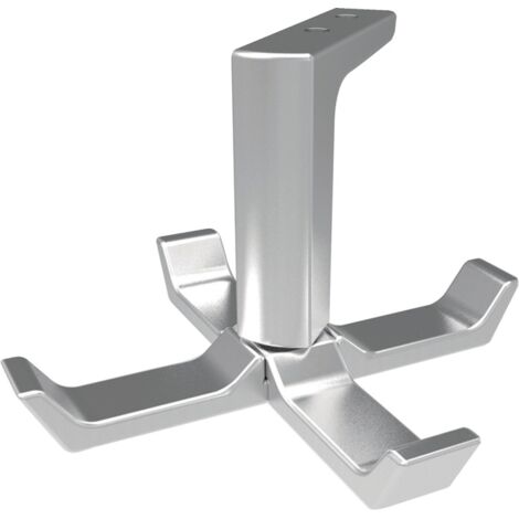Decken-Mantelhaken 0201 vierfach Ausladung 83 mm Aluminium silberfarbig eloxiert Höhe 55 mm