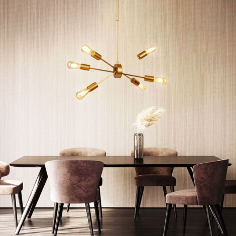 Decken Pendel Lampe GOLD Schlaf Gäste Zimmer Hänge Leuchte
