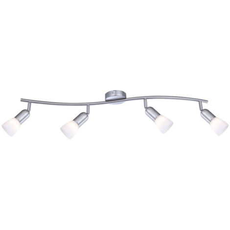 Decken Spot Strahler Lampe Leuchte Beleuchtung Nickel Glas Licht