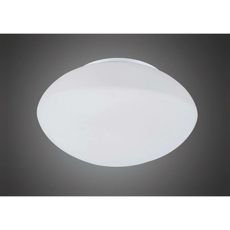 09diyas - Decken- / Wandleuchte Opal 1 Glühlampe E27, Chrom poliert / weißes Milchglas