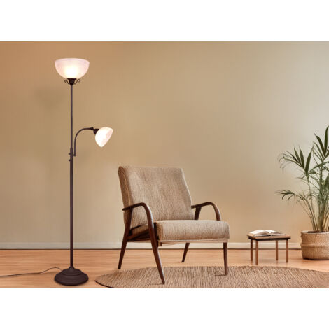 Deckenfluter COUNTRY mit Leselampe im Landhausstil, Rostfarbig, Höhe 184cm