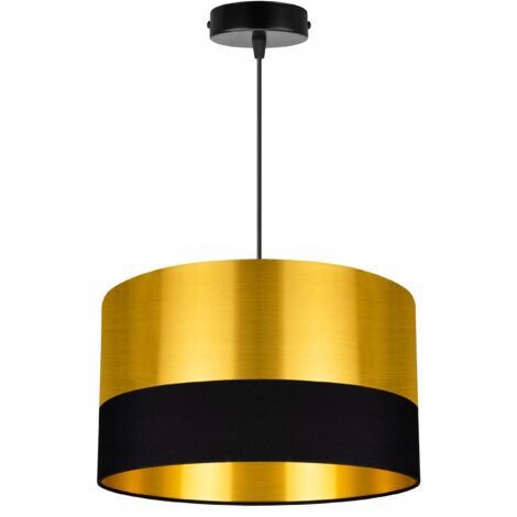 DECKENHÄNGELAMPE, GOLDENER LAMPENSCHIRM, LED