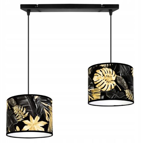 DECKENHÄNGELAMPE, LAMPENSCHIRM, GOLDENE BLUMEN, LED