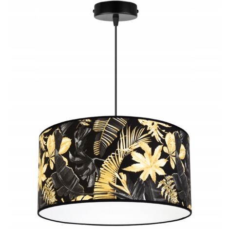 DECKENHÄNGELAMPE, LAMPENSCHIRM, GOLDENE BLUMEN, LED