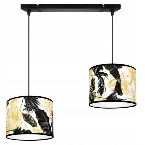 DECKENHÄNGELAMPE, LAMPENSCHIRM, GOLDENE BLUMEN, LED