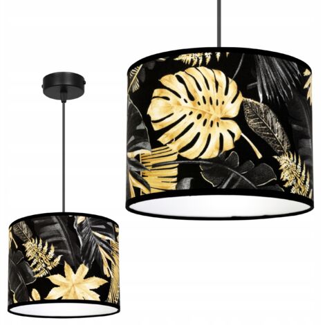 DECKENHÄNGELAMPE, LAMPENSCHIRM, GOLDENE BLUMEN, LED