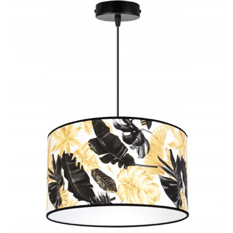 DECKENHÄNGELAMPE, LAMPENSCHIRM, GOLDENE BLUMEN, LED