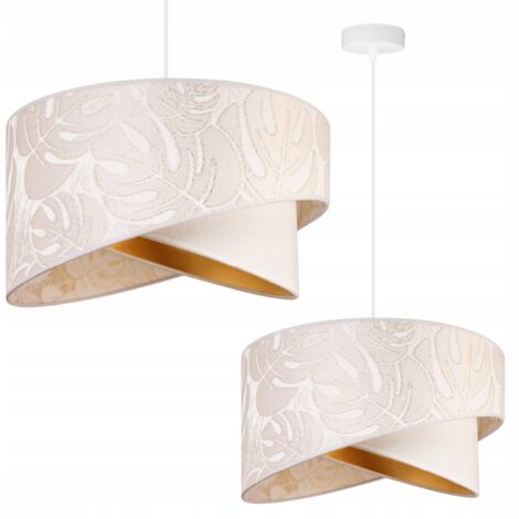 DECKENHÄNGELAMPE, SCHRÄGER LAMPENSCHIRM, BLÄTTER, 45 cm