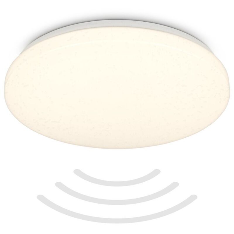 B.k.licht - Deckenlampe Ø27 Cm - 13w, 1300lm, Led, Mit Bewegungsmelder, Ip54, Warmweiß, Weiß