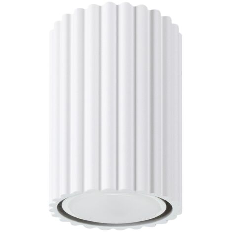 Deckenlampe Aluminium GU10 D: 6,5 cm rund Aufputz Weiß Modern Spot Lampe Decke Spot Leuchte Decke