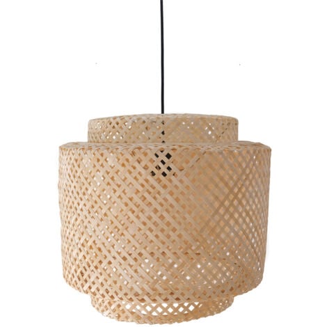 Deckenlampe aus Bambus - Boho-Bali-Design-Pendelleuchte - Hya Naturfarben