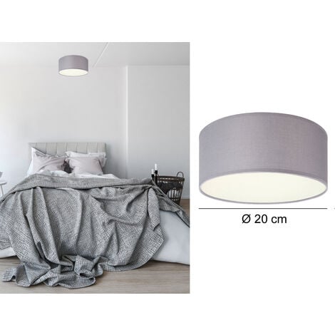 RANEX Deckenlampe CEILING DREAM, Stoff Grau / Abdeckung satiniert, Ø 20cm