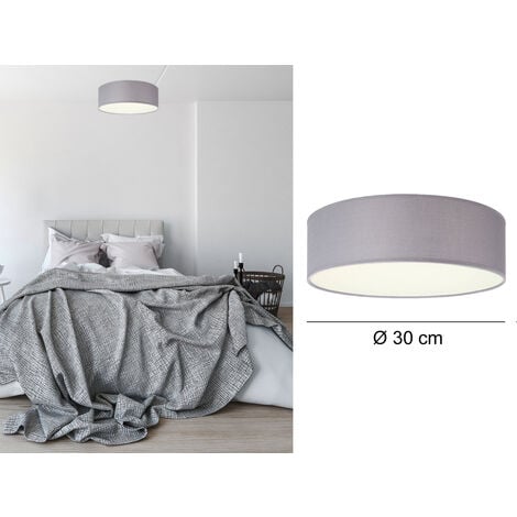 RANEX Deckenlampe CEILING DREAM, Stoff Grau / Abdeckung satiniert, Ø 30cm