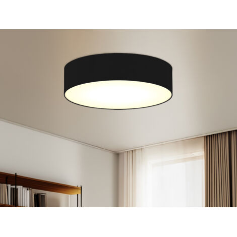Deckenlampe CEILING DREAM, Stoff Schwarz / Abdeckung satiniert, Ø 40cm