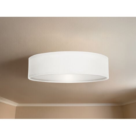 SMARTWARES Deckenlampe CEILING DREAM, Stoff Weiß / Abdeckung satiniert, Ø 40cm