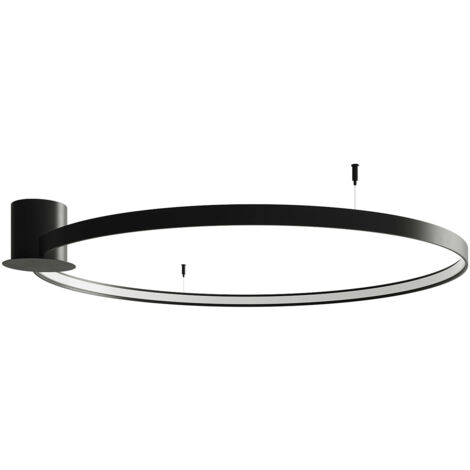 Deckenlampe Deckenleuchte Designlampe LED Ring Schlafzimmerleuchte schwarz 110cm