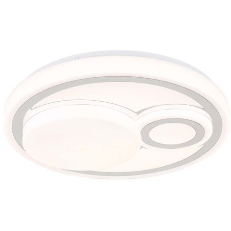 Deckenlampe Deckenleuchte LED Wohnzimmerlampe rund verchromt weiß Flurlampe 38cm