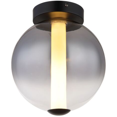 Deckenlampe Deckenleuchte Wohnzimmerlampe Glaskugel rauch Flurlampe LED H 28,5cm