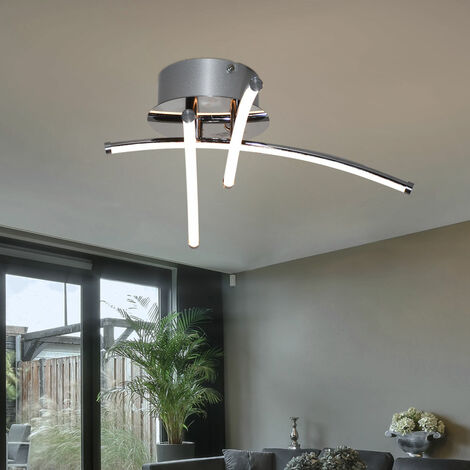 Deckenlampe Deckenleuchte Wohnzimmerlampe Wohnzimmerleuchte Schlafzimmerlampe Designleuchte, 3 Flammig, Metall Chrom, LED 9W 990Lm warmweiß, DxH 38x11,5cm