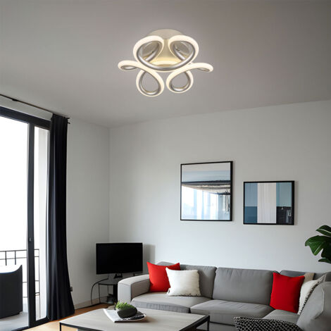 Deckenlampe Deckenleuchte Wohnzimmerleuchte Design Flurlampe silber LED D 26 cm
