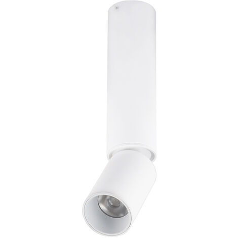 Deckenlampe Deckenstrahler Esszimmerleuchte Wohnzimmerlampe Küchenleuchte, Aluminium weiß, Spot beweglich, 1x LED 8W 502Lm 3000K warmweiß, H 23 cm